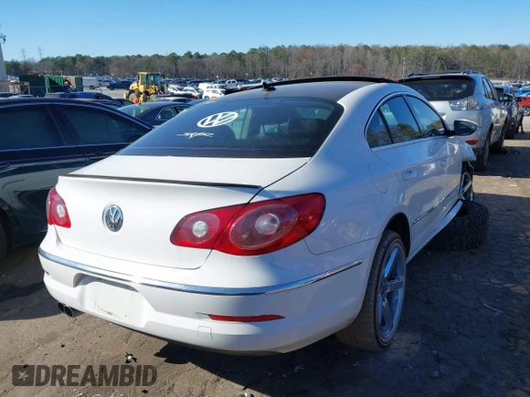 2011 Volkswagen CC Lux Plus with VIN WVWHN7AN8BE705786, listed as a IAAI auction lot 41727591 with Not Provided miles. Bid and sale history available at carsss.com. Image 4.