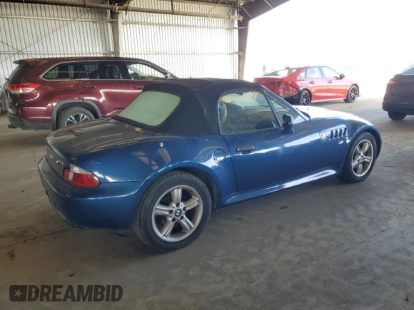 2000 BMW Z3 2.5 with VIN 4USCH9342YLG04259, listed as a Copart auction lot 60921805 with 150,679 mi miles and Salvage title. Bid and sale history available at DreamBid. Image 3.