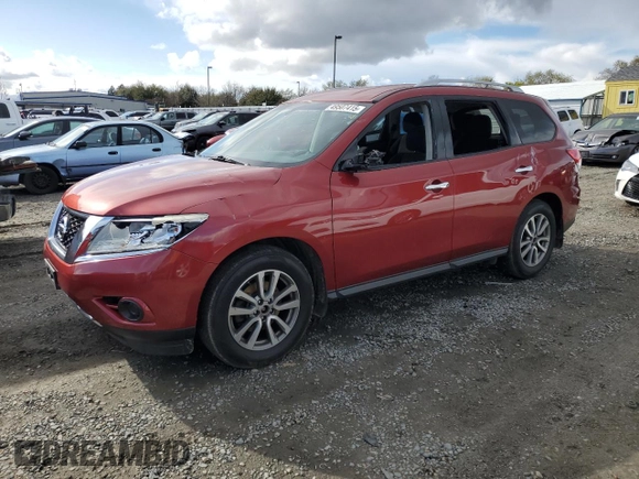 2015 Nissan Pathfinder SV with VIN 5N1AR2MNXFC676339, listed as a Copart auction lot 49507415 with 135,278 mi miles and Salvage Title. Bid and sale history available at carsss.com. Image 1.