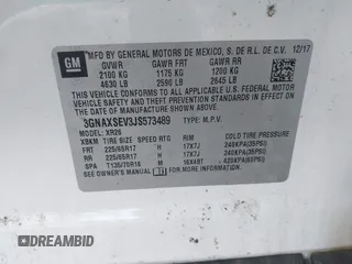 2018 Chevrolet Equinox LT with VIN 3GNAXSEV3JS573489, listed as a IAAI auction lot 41982629 with 77,601 mi miles. Bid and sale history available at carsss.com. Image 9.