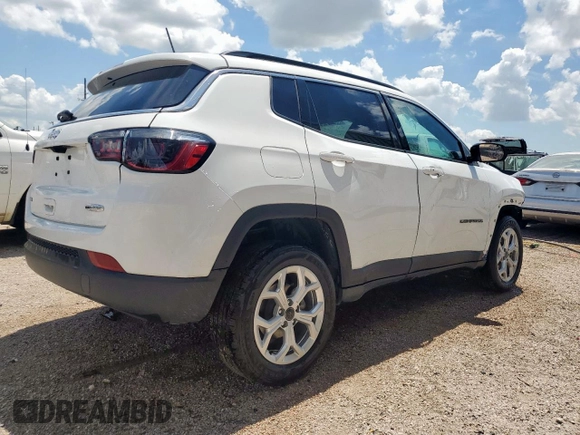 2025 Jeep Compass Latitude with VIN 3C4NJDBN5ST524494, listed as a Copart auction lot 65656135 with 17,791 mi miles and Clean title. Bid and sale history available at DreamBid. Image 3.