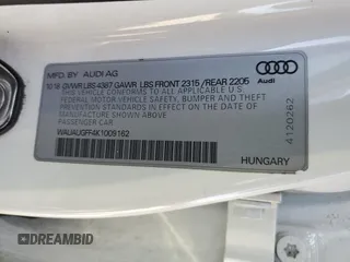 2019 Audi A3 Sedan Premium with VIN WAUAUGFF4K1009162, listed as a Copart auction lot 62118893 with 104,371 mi miles. Bid and sale history available at carsss.com. Image 12.