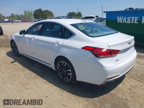 2017 Genesis G80 3.8L with VIN KMHGN4JE4HU169181, listed as a IAAI auction lot 41991011 with 78,470 mi miles. Bid and sale history available at carsss.com. Image 3.