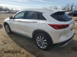 2021 Infiniti QX50 Luxe with VIN 3PCAJ5BB2MF108558, listed as a Copart auction lot 46426985 with 43,962 mi miles and Salvage Title. Bid and sale history available at DreamBid. Image 2.