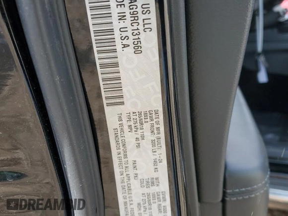 2024 Dodge Durango SXT with VIN 1C4RDHAG9RC131560, listed as a Copart auction lot 48574175 with 29,155 mi miles and Clean title. Bid and sale history available at DreamBid. Image 14.