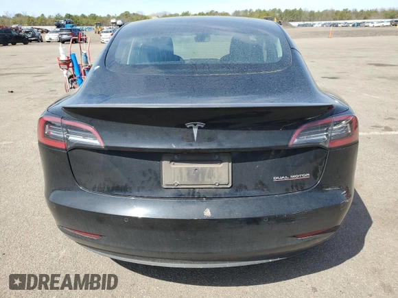 2019 Tesla Model 3 Long Range with VIN 5YJ3E1EB6KF392727, listed as a Copart auction lot 53343735 with 55,196 mi miles and Salvage Title. Bid and sale history available at DreamBid. Image 6.