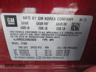 2022 Buick Encore GX Select с VIN KL4MMESLXNB020630, выставлен на аукционе IAAI как лот 40974427 с пробегом 44 780 миль миль и . История ставок и продаж доступна на DreamBid. Изображение 9.
