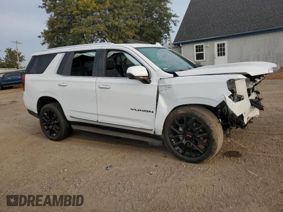 2023 GMC Yukon SLT with VIN 1GKS2BKDXPR224823, listed as a Copart auction lot 71722654 with 32,203 mi miles and Salvage Title. Bid and sale history available at carsss.com. Image 4.
