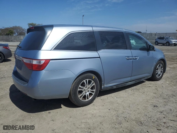 2013 Honda Odyssey EX with VIN 5FNRL5H44DB021590, listed as a Copart auction lot 49487515 with 107,244 mi miles and Salvage Title. Bid and sale history available at carsss.com. Image 3.