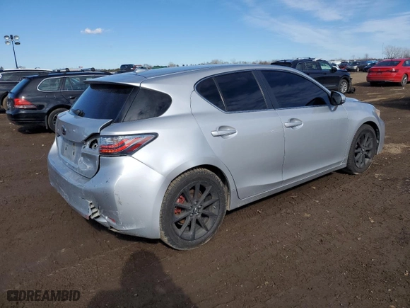 2012 Lexus CT 200h with VIN JTHKD5BH7C2064962, listed as a Copart auction lot 47391935 with 0 miles and Salvage Title. Bid and sale history available at carsss.com. Image 3.