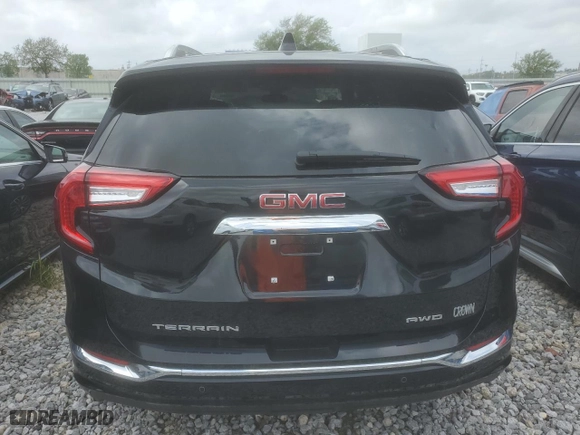 2024 GMC Terrain Denali with VIN 3GKALXEGXRL382701, listed as a Copart auction lot 49453505 with 3,542 mi miles and Salvage Title. Bid and sale history available at carsss.com. Image 6.