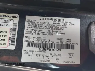2019 Ford Mustang GT Premium с VIN 1FATP8FF1K5171791, выставлен на аукционе IAAI как лот 42043130 с пробегом 51 930 миль миль и . История ставок и продаж доступна на DreamBid. Изображение 9.