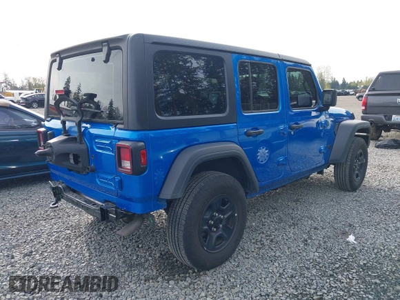 2024 Jeep Wrangler Willys with VIN 1C4PJXDG6RW287267, listed as a IAAI auction lot 41981301 with 8,996 mi miles and . Bid and sale history available at carsss.com. Image 4.