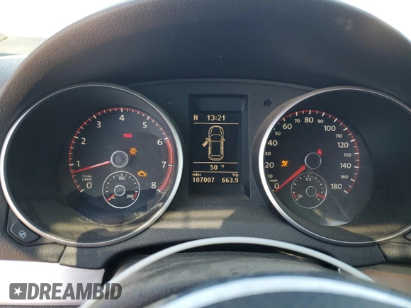 2012 Volkswagen GTI w/Sunroof & Navi PZEV with VIN WVWGD7AJXCW184013, listed as a Copart auction lot 45734775 with 107,007 mi miles and Salvage title. Bid and sale history available at DreamBid. Image 9.