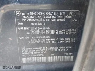 2000 Mercedes-Benz M-Class with VIN 4JGAB54E8YA148786, listed as a IAAI auction lot 41831892 with 999,999 mi miles. Bid and sale history available at carsss.com. Image 9.
