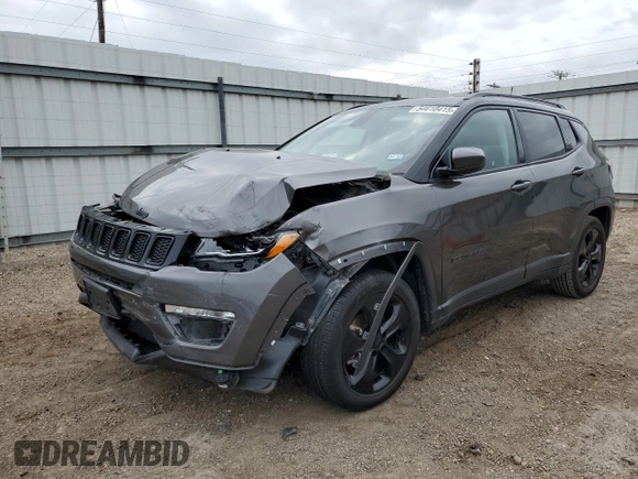 2018 Jeep Compass Latitude z VIN 3C4NJCBB7JT407630, wystawiony jako Copart lot #54610415 z przebiegiem 68 676 mil mil oraz Szkoda całkowita • Salvage title. Historia ofert i sprzedaży dostępna na DreamBid. Obrazek 1.