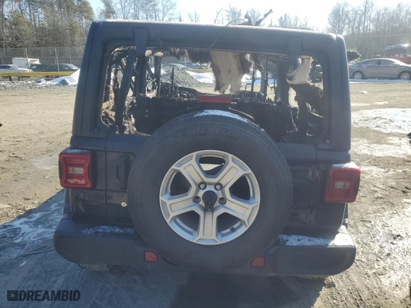 2019 Jeep Wrangler Unlimited Sport S with VIN 1C4HJXDG9KW556873, listed as a Copart auction lot 88083975 with 0 mi miles and Salvage Title. Bid and sale history available at carsss.com. Image 6.