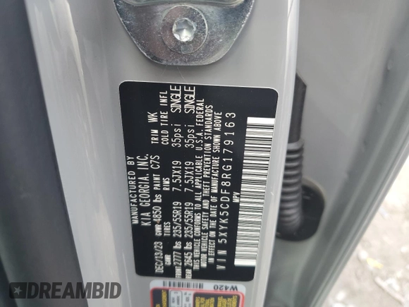 2024 Kia Sportage SX-Prestige with VIN 5XYK5CDF8RG179163, listed as a Copart auction lot 81075164 with 14,229 mi miles and Salvage Title. Bid and sale history available at DreamBid. Image 14.