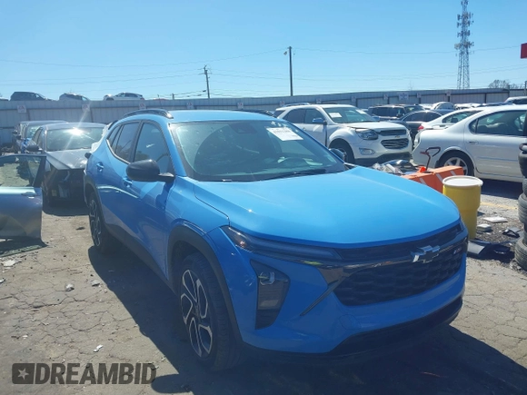 2024 Chevrolet Trax 2RS with VIN KL77LJE25RC184074, listed as a IAAI auction lot 41811388 with 16,156 mi miles and . Bid and sale history available at DreamBid. Image 1.