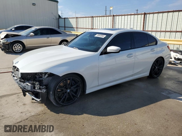 2022 BMW 3 Series M340i with VIN 3MW5U7J0XN8C26736, listed as a Copart auction lot 76893894 with 24,264 mi miles and Clean Title. Bid and sale history available at carsss.com. Image 1.