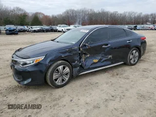 2017 Kia Optima Hybrid EX with VIN KNAGU4LEXH5012105, listed as a Copart auction lot 86394204 with 93,168 mi miles and Salvage Title. Bid and sale history available at carsss.com. Image 1.