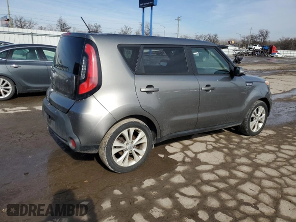 2014 Kia Soul + with VIN KNDJP3A50E7073590, listed as a Copart auction lot 46593815 with 116,686 mi miles and Salvage Title. Bid and sale history available at DreamBid. Image 3.