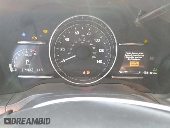 2022 Honda HR-V EX with VIN 3CZRU6H53NM765569, listed as a Copart auction lot 53507074 with 52,180 mi miles and Salvage Title. Bid and sale history available at carsss.com. Image 9.
