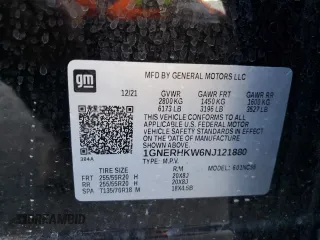 2022 Chevrolet Traverse LT Leather with VIN 1GNERHKW6NJ121880, listed as a Copart auction lot 77475194 with 97,546 mi miles and Salvage Title. Bid and sale history available at carsss.com. Image 13.