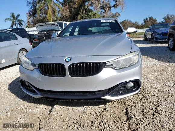 2017 BMW 4 Series 430i with VIN WBA4F7C57HG437994, listed as a Copart auction lot 76075274 with 0 mi miles and Salvage Title. Bid and sale history available at carsss.com. Image 5.