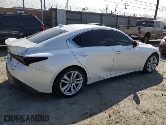 2021 Lexus IS 300 with VIN JTHCA1D29M5115814, listed as a Copart auction lot 49497155 with 40,852 mi miles and Salvage title. Bid and sale history available at DreamBid. Image 3.