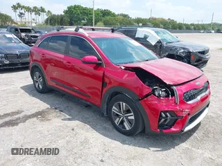 2020 Kia Niro LX with VIN KNDCB3LCXL5436098, listed as a IAAI auction lot 42037995 with 22,080 mi miles and . Bid and sale history available at DreamBid. Image 1.