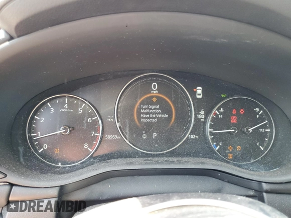 2021 Mazda 3 Preferred with VIN 3MZBPACL4MM254875, listed as a Copart auction lot 62058245 with 58,969 mi miles and Salvage title. Bid and sale history available at DreamBid. Image 9.