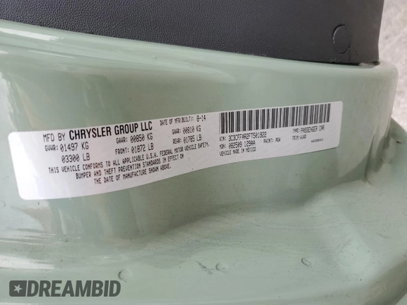 2015 FIAT 500 Pop with VIN 3C3CFFAR2FT501922, listed as a Copart auction lot 60263845 with 83,194 mi miles and Salvage title. Bid and sale history available at DreamBid. Image 12.