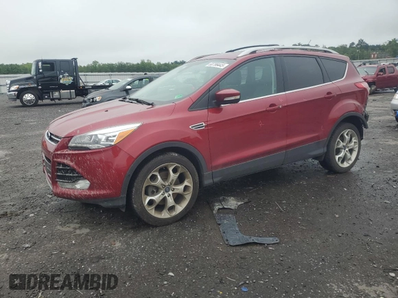 2013 Ford Escape Titanium with VIN 1FMCU9J90DUA77108, listed as a Copart auction lot 60799445 with 63,385 mi miles and Salvage title. Bid and sale history available at DreamBid. Image 1.
