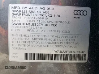 2014 Audi Q5 Premium Plus with VIN WA1LFAFP3EA013942, listed as a Copart auction lot 64371595 with 92,648 mi miles and Salvage title. Bid and sale history available at DreamBid. Image 12.