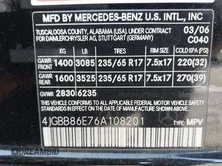 2006 Mercedes-Benz M 350 with VIN 4JGBB86E76A108201, listed as a IAAI auction lot 41955638 with 117,625 mi miles and . Bid and sale history available at DreamBid. Image 9.