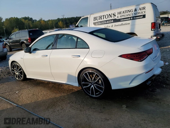 2022 Mercedes-Benz CLA 35 AMG with VIN W1K5J5BBXNN319209, listed as a Copart auction lot 69269304 with 23,458 mi miles and Salvage Title. Bid and sale history available at DreamBid. Image 2.