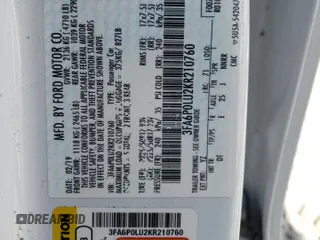 2019 Ford Fusion Hybrid SE with VIN 3FA6P0LU2KR210760, listed as a Copart auction lot 49406545 with 143,981 mi miles and Salvage Title. Bid and sale history available at carsss.com. Image 12.