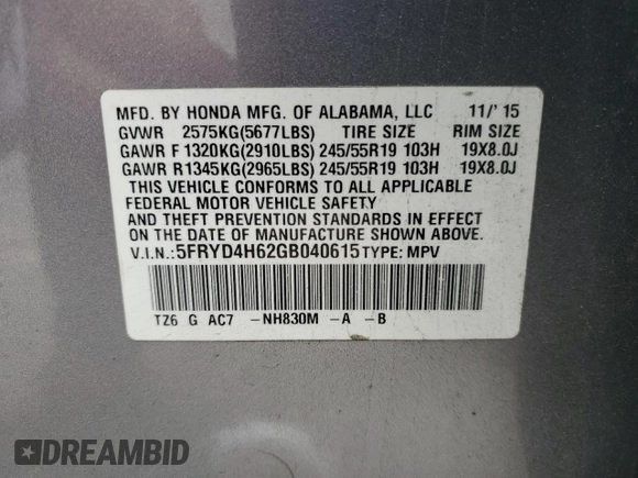 2016 Acura MDX w/Tech/Entertainment with VIN 5FRYD4H62GB040615, listed as a Copart auction lot 50584705 with 174,678 mi miles and Salvage Title. Bid and sale history available at carsss.com. Image 14.