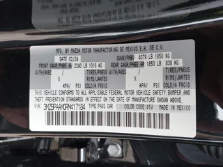2024 Mazda 3 S with VIN 3MZBPAAM0RM417184, listed as a IAAI auction lot 42376731 with 8,237 mi miles and . Bid and sale history available at DreamBid. Image 9.