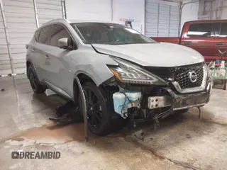2022 Nissan Murano SL with VIN 5N1AZ2CJ2NC109474, listed as a IAAI auction lot 41383187 with 70,639 mi miles and . Bid and sale history available at carsss.com. Image 1.