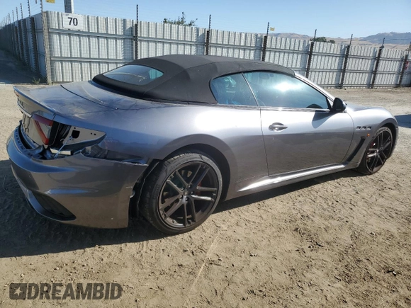 2019 Maserati GranTurismo Sport with VIN ZAM45VMAXK0312263, listed as a Copart auction lot 58569595 with 4,574 mi miles and Salvage title. Bid and sale history available at DreamBid. Image 3.