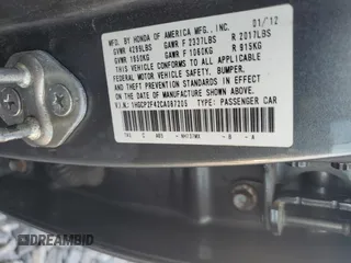 2012 Honda Accord LX Premium z VIN 1HGCP2F42CA087205, wystawiony jako Copart lot #58412965 z przebiegiem 61 729 mil mil oraz Szkoda całkowita • Salvage title. Historia ofert i sprzedaży dostępna na DreamBid. Obrazek 12.