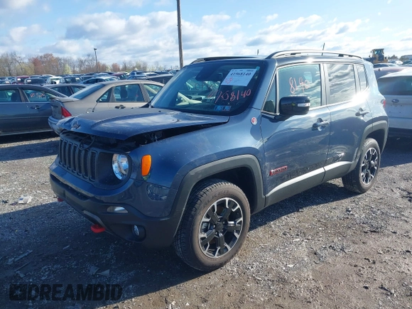 2023 Jeep Renegade Trailhawk with VIN ZACNJDC13PPP74002, listed as a IAAI auction lot 41968140 with 6,848 mi miles and . Bid and sale history available at DreamBid. Image 17.