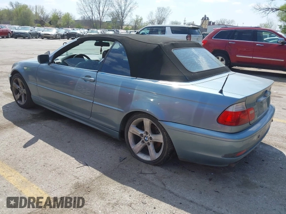 2004 BMW 3 Series 325Ci with VIN WBABW33454PL25129, listed as a IAAI auction lot 42027355 with 124,681 mi miles. Bid and sale history available at carsss.com. Image 3.