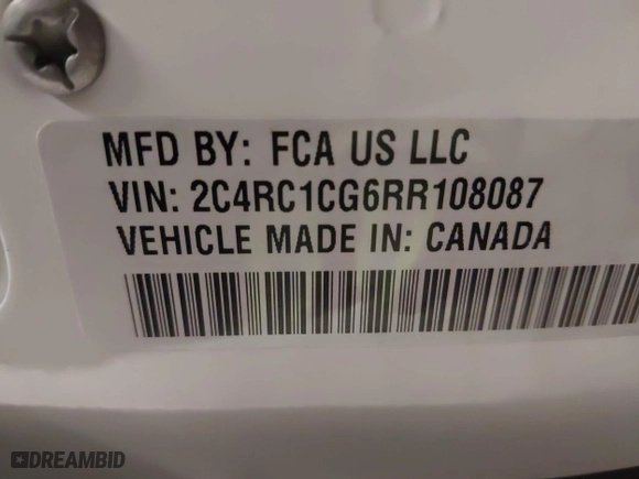 2024 Chrysler Voyager LX with VIN 2C4RC1CG6RR108087, listed as a IAAI auction lot 41894597 with 3,062 mi miles. Bid and sale history available at carsss.com. Image 9.