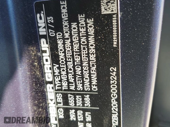 2023 Fisker Ocean One with VIN VCF1ZBU20PG003242, listed as a Copart auction lot 55131865 with Not Provided miles and Clean Title. Bid and sale history available at carsss.com. Image 13.