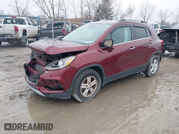 2017 Chevrolet Trax LT with VIN 3GNCJLSB8HL233107, listed as a IAAI auction lot 41178627 with 80,999 mi miles and . Bid and sale history available at carsss.com. Image 2.