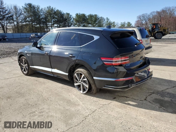 2025 Genesis GV80 z VIN KMUHDESC9SU214604, wystawiony jako Copart lot #50236995 z przebiegiem 4746 mil mil oraz Szkody całkowita. Historia ofert i sprzedaży dostępna na DreamBid. Obrazek 2.