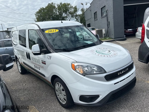 2021 Ram ProMaster City Wagon SLT with VIN ZFBHRFBB5M6U58908, listed as a Copart auction lot 76078314 with 92,596 mi miles and Clean Title. Bid and sale history available at carsss.com. Image 1.